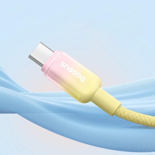 Дата кабель Baseus Discolor Series Fast Charging Type-C to Type-C 100W (1m) (P10374902) Custard Yellow - изображение 2
