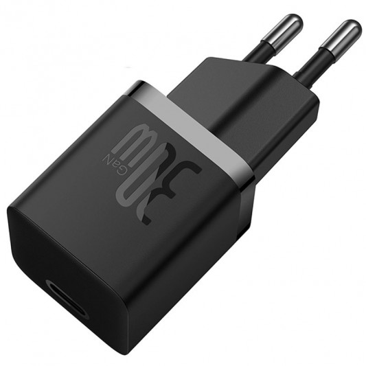 СЗУ Baseus GaN5 Fast Charger (mini) 30W (1USB-C) + кабель Type-C to Type-C (P10110902) Cluster Black - изображение 3