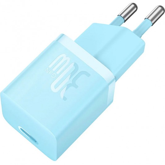 СЗУ Baseus GaN5 Fast Charger (mini) 30W (1USB-C) + кабель Type-C to Type-C (P10110902) Galaxy Blue - изображение 3