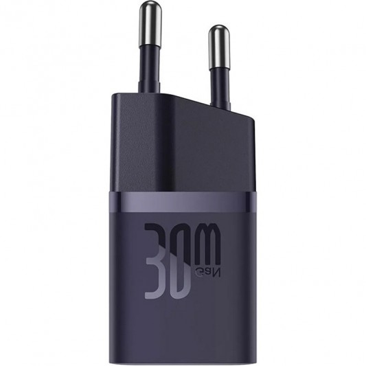 СЗУ Baseus GaN5 Fast Charger (mini) 30W (1USB-C) + кабель Type-C to Type-C (P10110902) Midnight Purple - изображение 2