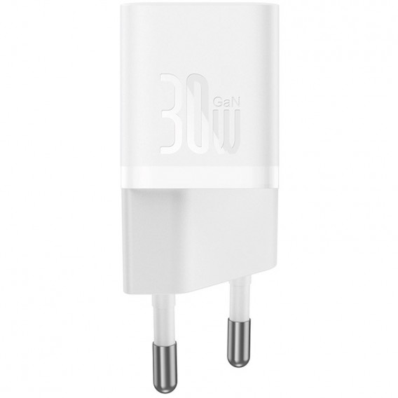Блок живлення Baseus GaN5 Fast Charger (mini) 30W (1USB-C) + кабель Type-C to Type-C (P10110902) Moon White