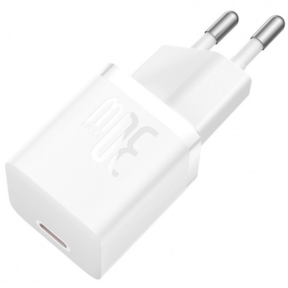 Блок живлення Baseus GaN5 Fast Charger (mini) 30W (1USB-C) + кабель Type-C to Type-C (P10110902) Moon White