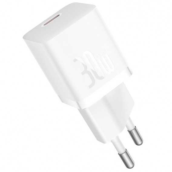 Блок живлення Baseus GaN5 Fast Charger (mini) 30W (1USB-C) + кабель Type-C to Type-C (P10110902) Moon White