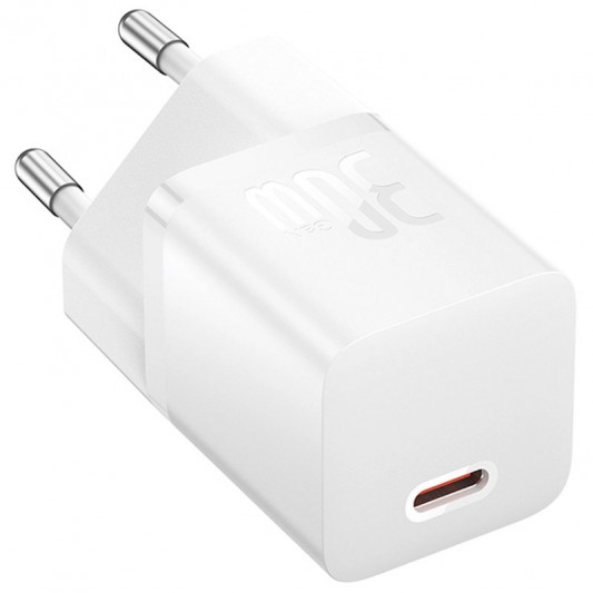 СЗУ Baseus GaN5 Fast Charger (mini) 30W (1USB-C) + кабель Type-C to Type-C (P10110902) Moon White - изображение 4