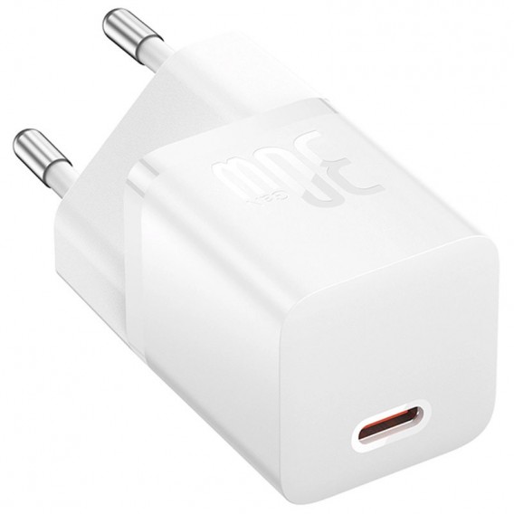 Блок живлення Baseus GaN5 Fast Charger (mini) 30W (1USB-C) + кабель Type-C to Type-C (P10110902) Moon White