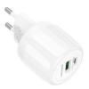 Блок живлення Borofone BA94A Lustrous PD30W+QC3.0 (1USB-A/1C) White