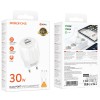 Блок живлення Borofone BA94A Lustrous PD30W+QC3.0 (1USB-A/1C) + кабель Type-C to Lightning White