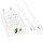 СЗУ Borofone BA88A Navy PD20W+QC3.0 (1USB-A/1C) + кабель Type-C to Type-C White