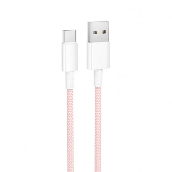 Дата кабель Borofone BX117 Source USB to Type-C 3A (1m) Pink