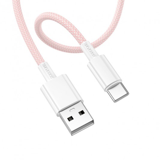 Дата кабель Borofone BX117 Source USB to Type-C 3A (1m) Pink - зображення 1 