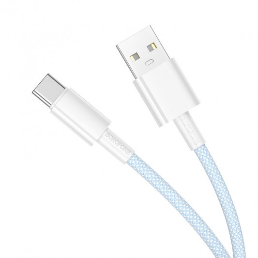 Дата кабель Borofone BX117 Source USB to Type-C 3A (1m) Blue - изображение 1