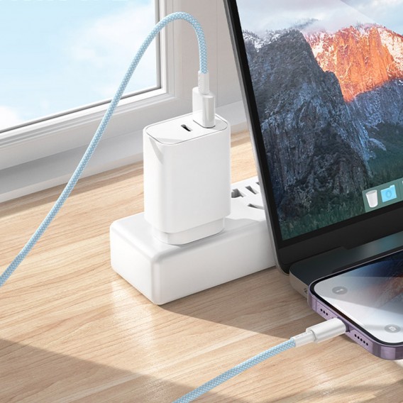 Дата кабель Borofone BX117 Source USB to Type-C 3A (1m) Blue