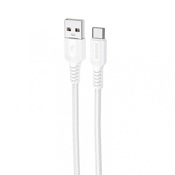 Дата кабель Borofone BX116 Certain USB to Type-C 3A (1m) White