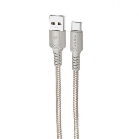 Дата кабель Borofone BX116 Certain USB to Type-C 3A (1m) Gray
