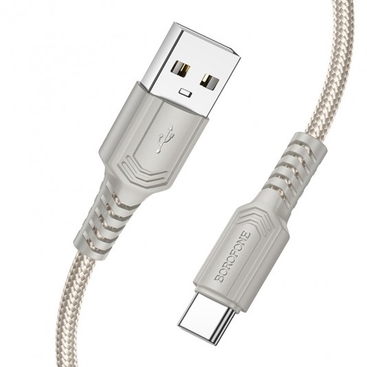 Дата кабель Borofone BX116 Certain USB to Type-C 3A (1m) Gray - изображение 1