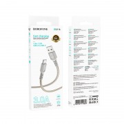 Дата кабель Borofone BX116 Certain USB to Type-C 3A (1m) Gray