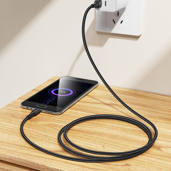 Дата кабель Borofone BX116 Certain USB to Type-C 3A (1m) Black