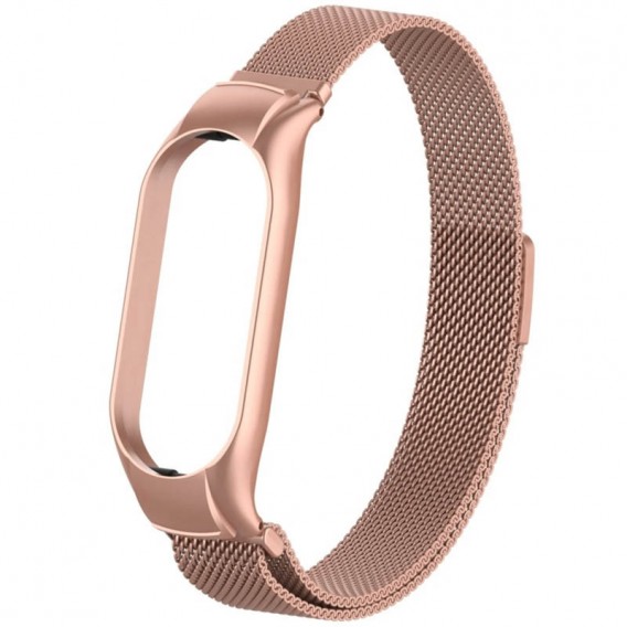 Ремінець Milanese Loop Design для Xiaomi Mi Band 8 Rose Pink