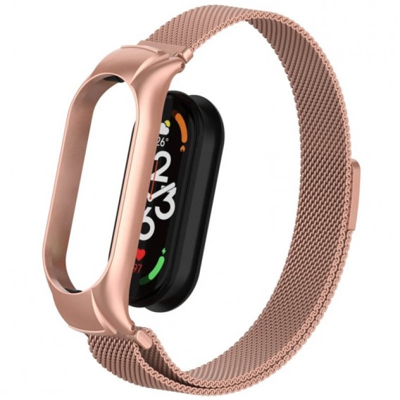 Ремінець Milanese Loop Design для Xiaomi Mi Band 8 Rose Pink