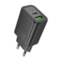 Блок живлення Hoco N61 Gentle PD20W+QC3.0 (1USB-A/1C) Black