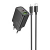 Блок живлення Hoco N61 Gentle PD20W+QC3.0 (1USB-A/1C) + кабель Type-C to Lightning Black