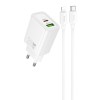 Блок живлення Hoco N61 Gentle PD20W+QC3.0 (1USB-A/1C) + кабель Type-C to Lightning White