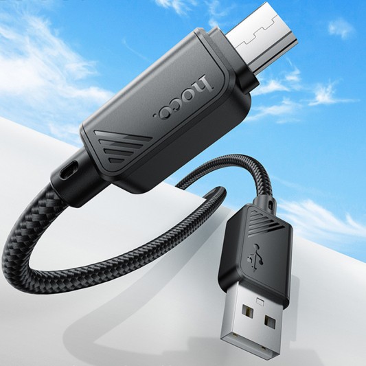 Дата кабель Hoco X113 Beneficio USB to MicroUSB (1m) Black - зображення 1 