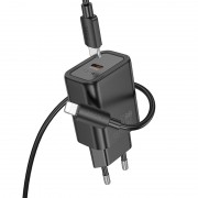 СЗУ Hoco N62 Gentle PD30W (1USB-C) + кабель Type-C to Lightning Black
