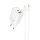 СЗУ Hoco N63 Gentle PD30W+QC3.0 (1USB-A/1C) + кабель Type-C to Lightning White