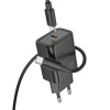 Блок питания Hoco N62 Gentle PD30W (1USB-C) + кабель Type-C to Type-C Black