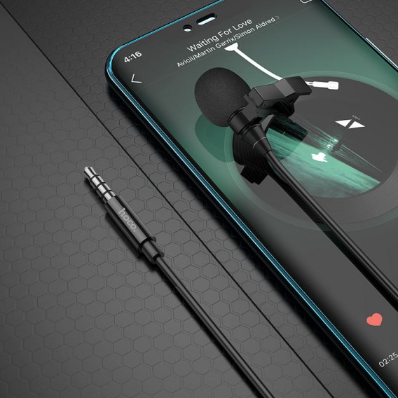 Мікрофон петличний Hoco L14 3,5mm (2m) Чорний