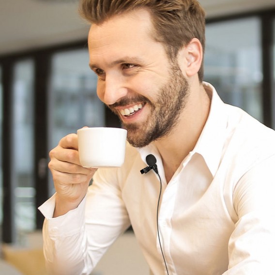 Мікрофон петличний Hoco L14 3,5mm (2m) Чорний