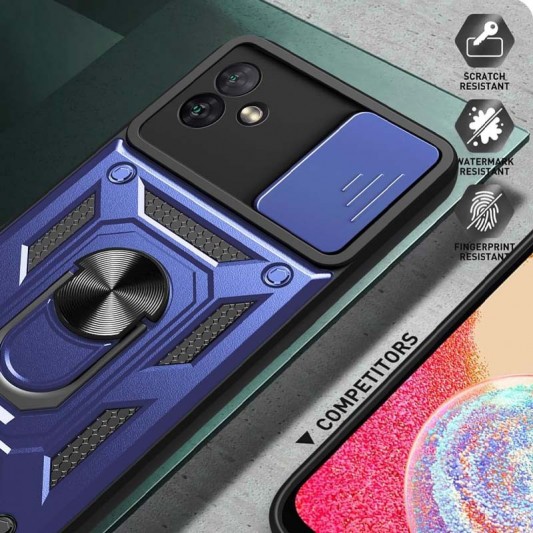 Ударопрочный чехол Camshield Serge Ring для Samsung Galaxy A04 Синий - изображение 3