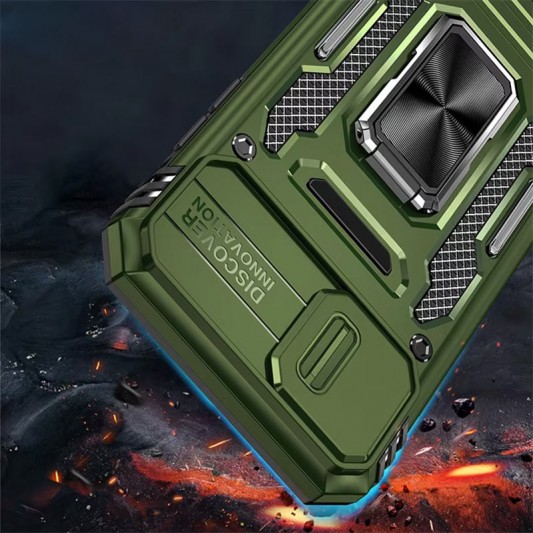 Ударопрочный чехол Camshield Army Ring для Apple iPhone 7 / 8 / SE (2020) (4.7") Оливковый / Army Green - изображение 1
