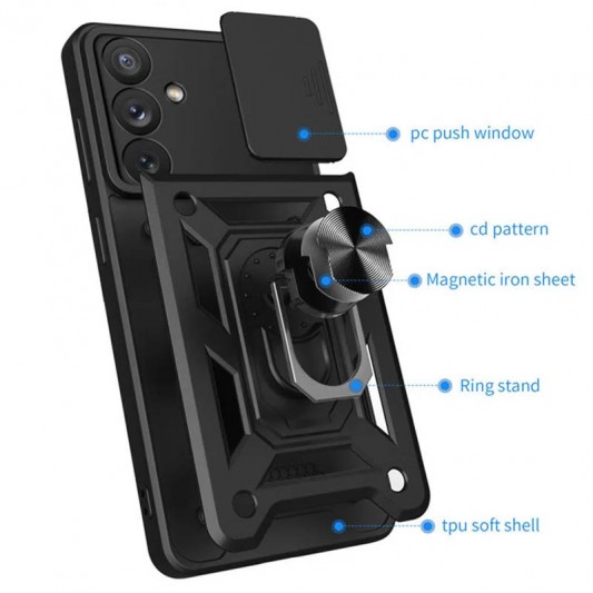 Ударостійкий чохол Camshield Serge Ring для Samsung Galaxy S23 FE Чорний - зображення 3 