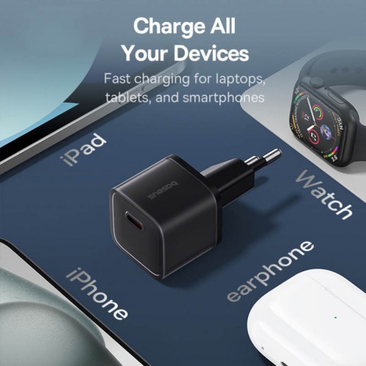 СЗУ Baseus GaN5S OS 20W (1USB-C) (P10162503) Cluster Black - изображение 4