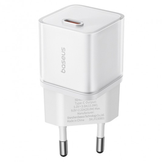 Блок живлення Baseus GaN5S OS 20W (1USB-C) (P10162503) Moon White