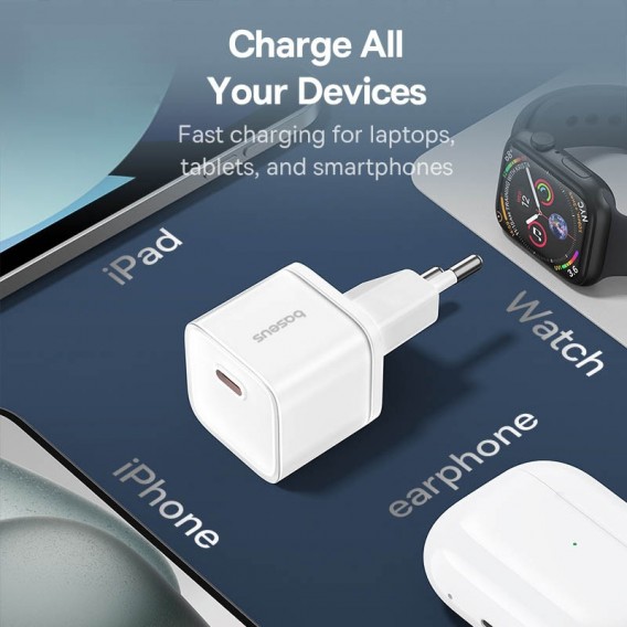 Блок питания Baseus GaN5S OS 20W (1USB-C) (P10162503) Moon White