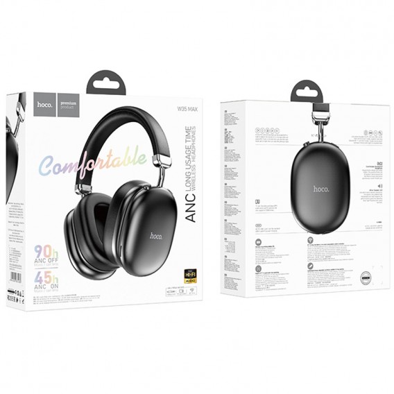 Накладные беспроводные наушники Hoco W35 Max Auspicious ANC Black