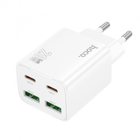 СЗУ Hoco N55 Fundador PD20W four-port (2USB-A/2C) White - изображение 1