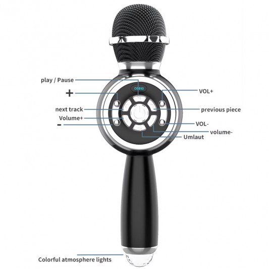 Караоке Мікрофон-колонка DS810 Black - зображення 2 