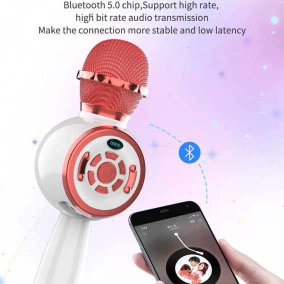 Караоке Мікрофон-колонка DS810 Pink