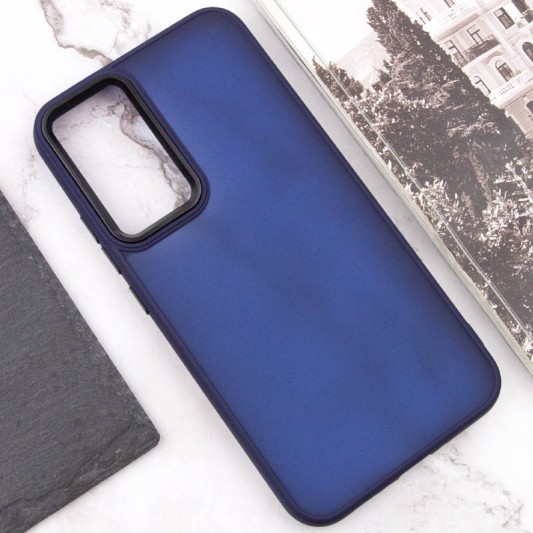 Чехол TPU+PC Lyon Frosted для Samsung Galaxy S23 Ultra Navy Blue - изображение 3
