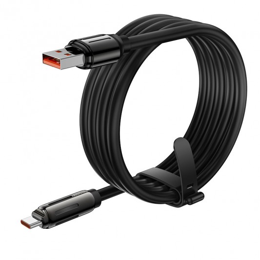 Дата кабель Hoco U136 Prize USB to Type-C 5A (1.2m) Black - зображення 3 