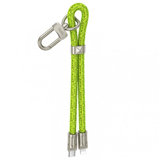 Дата кабель-шнурок Hoco GH5 Elegant Type-C to Lightning (0.21m) Fluorescent Green