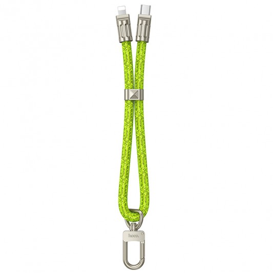 Дата кабель-шнурок Hoco GH5 Elegant Type-C to Lightning (0.21m) Fluorescent Green - зображення 1 