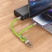 Дата кабель-шнурок Hoco GH5 Elegant Type-C to Lightning (0.21m) Fluorescent Green