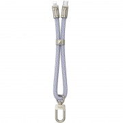 Дата кабель-шнурок Hoco GH5 Elegant Type-C to Lightning (0.21m) Denim Blue