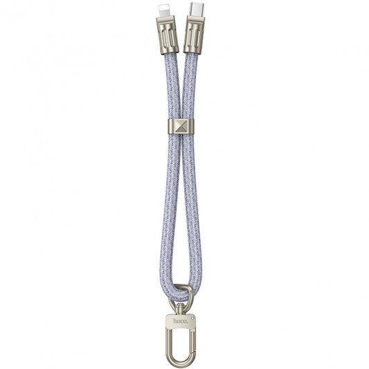 Дата кабель-шнурок Hoco GH5 Elegant Type-C to Lightning (0.21m) Denim Blue - зображення 1 