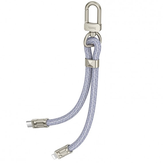 Дата кабель-шнурок Hoco GH5 Elegant Type-C to Lightning (0.21m) Denim Blue